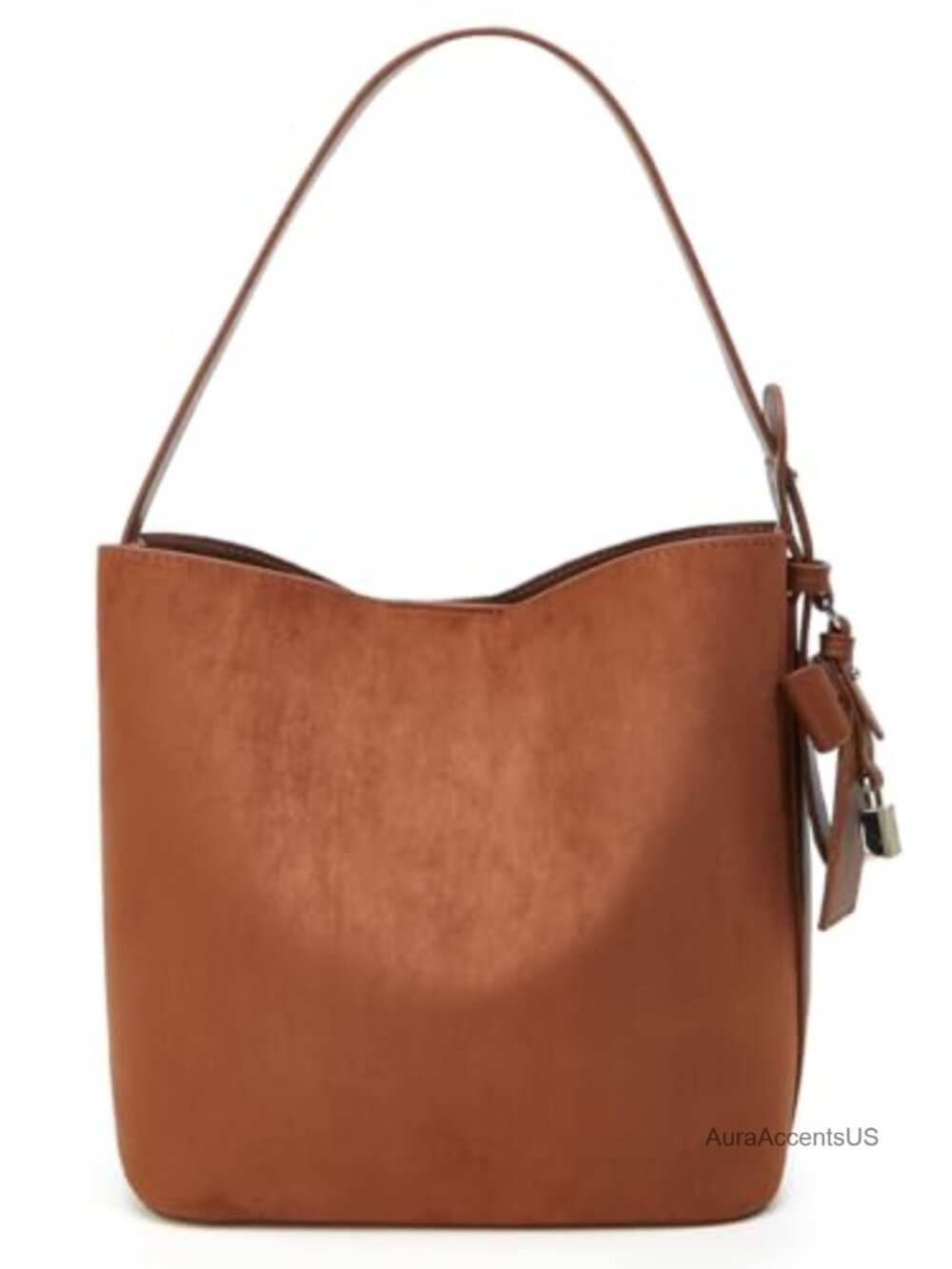 Faux Suede Bucket Handbag Women Vintage Shoulder Crossbody Purse Work Tote